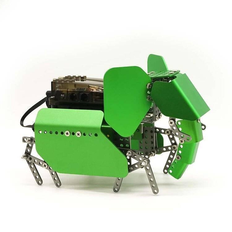 Robobloq Q-elephant Robot Kit - assembled into a green elephant-shaped robot with a black electronic control module featuring visible ports.