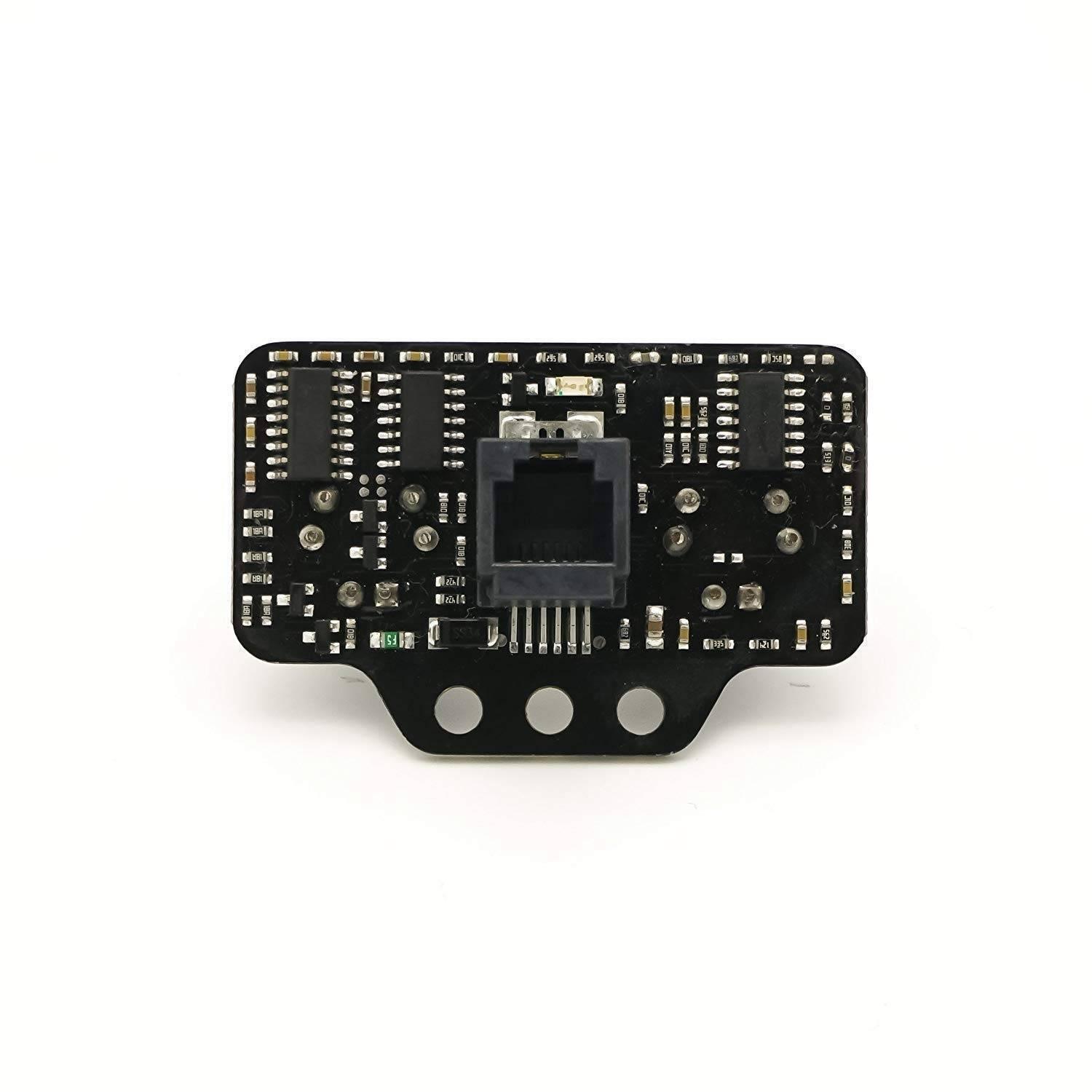 Robobloq Ultrasonic Sensor With RJ11 Connecting Wire - a black rectangular circuit board with an RJ11 port and three mounting holes.