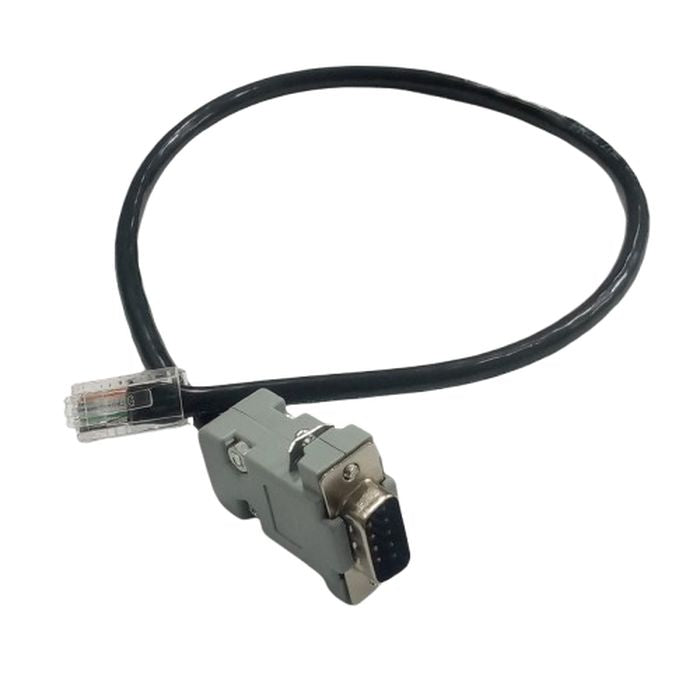 RS232 DB9 to RJ45 Connector cable only for inverter zone device - a black cable with a grey DB9 male connector on one end and an RJ45 plug on the other.