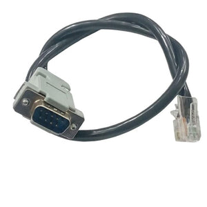 RS232 DB9 to RJ45 Connector cable only for inverter zone device - a black cable with a grey DB9 male connector on one end and a clear RJ45 connector.