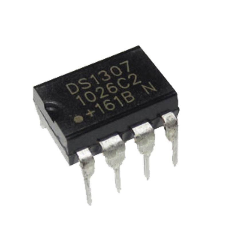 RTC DS1307 IC Real Time Clock - a black, eight-pin integrated circuit chip with white text markings on its top surface.