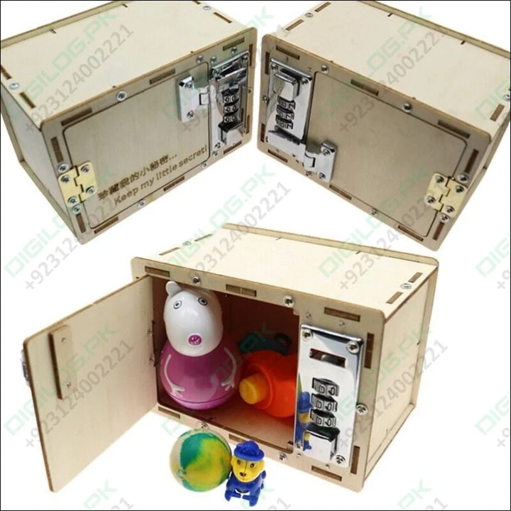 UnAssembled 3D Kids Wooden Lockbox Kit DIY Wooden