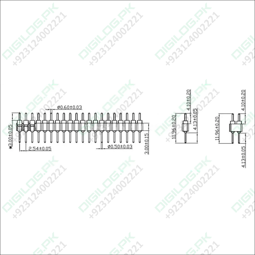 Gold Plated 2.54mm Male 40 Pin Single Row Straight Round