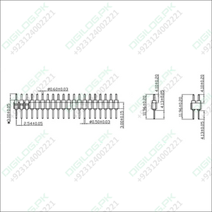 Gold Plated 2.54mm Male 40 Pin Single Row Straight Round