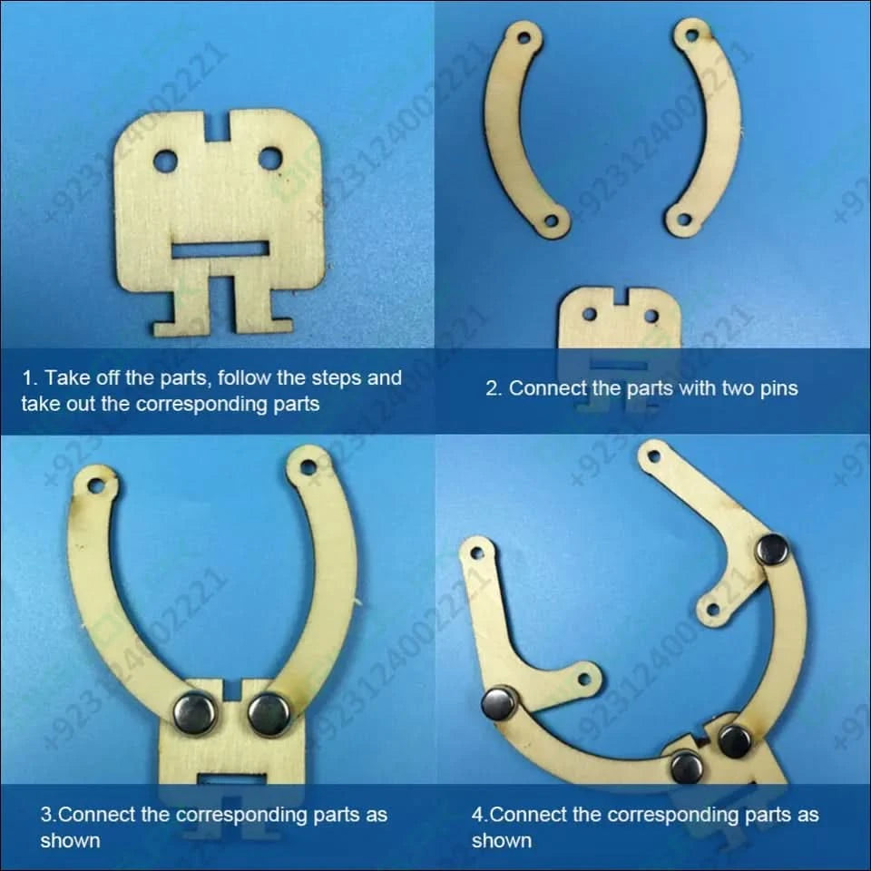 DIY hydraulic manipulator wooden STEM KIT Unassembled