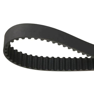 s2m 116 timing belt - shown in a close-up view, featuring a black, flexible rubber loop with a continuous pattern of internal teeth.