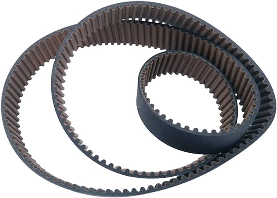S2M300 close timing belt - shown as two black, circular, toothed rubber belts looped together against a white background.