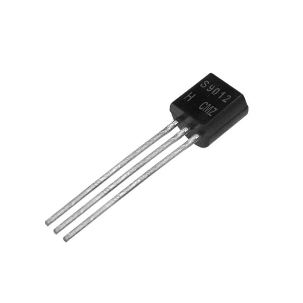 S9012 Transistor PNP - a black, three-legged electronic component with "S9012 H CMZ" printed on its flat face, shown against a white background.