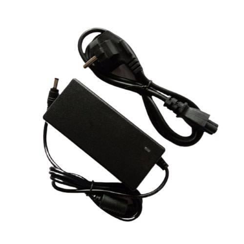 Sadp-65KB AC Adapter- Laptop 19V 3.42A, 5.5/2.1mm Jack On Output - a black rectangular power brick with an output cable ending in a barrel jack and a separate detachable power cord with a wall plug.