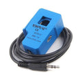 Sct-013-030 Non-invasive AC Current Sensor Clamp Sensor 30A - a blue split-core clamp sensor with an attached black cable ending in a 3.5mm audio jack connector.
