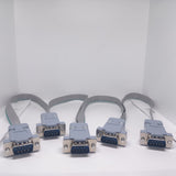 Serial Modbus Daisy Chain Cable - shown as a set of five grey ribbon cables, each with a 9-pin male D-sub connector on one end and a female end on other.