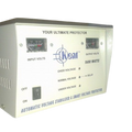 Servo Motor Automatic Voltage Regulator AVR - a white box-shaped device with two analog voltage meters, an on/off switch, and status indicator lights.