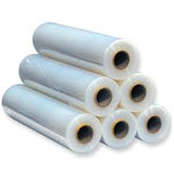 Shrink Plastic Roll - shown as a stack of six clear, cylindrical plastic film rolls with cardboard cores.