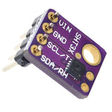 SHT30 I2C Humidity And Temperature Sensor - shown as a purple circuit board with four header pins labeled VIN, GND, SCL, and SDA.