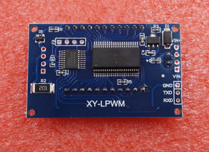 Signal Generator PWM Frequency Adjustable Module LCD 3.3V-30V Equipment A2tm - a blue rectangular circuit board with integrated chips, labeled VIN, GND, TXD, RXD, and XY-LPWM.