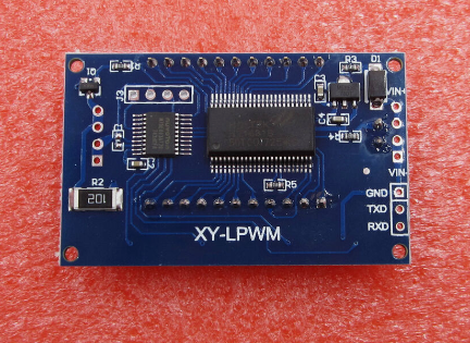 Signal Generator PWM Frequency Adjustable Module LCD 3.3V-30V Equipment A2tm - a blue rectangular circuit board with integrated chips, labeled VIN, GND, TXD, RXD, and XY-LPWM.