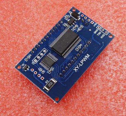 Signal Generator PWM Frequency Adjustable Module LCD 3.3V-30V Equipment A2tm - a blue rectangular circuit board featuring a large black integrated circuit, pins, and a port labeled VIN.