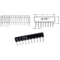 SIL 470R Resistor Pack 7 Resistor 10 pin 470 Ω - shown as a black multi-pin component with a technical schematic diagram and dimension specifications.
