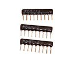 SIL 470R Resistor Pack 7 Resistor 9 pin 470 Ω - three black, single-in-line resistor network components with nine pins each.