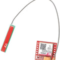 SIM800L GSM Module Micro SIM Card Board Registered With Pta Pre Soldered - a red circuit board with a silver metal shield, a SIM card slot, and an attached antenna with adhesive.