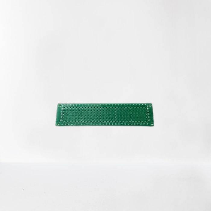 Single Side 2x8cm Dotted Veroboard Printed Circuit PCB Prototype Board - a rectangular green circuit board with a grid of holes and printed coordinates.