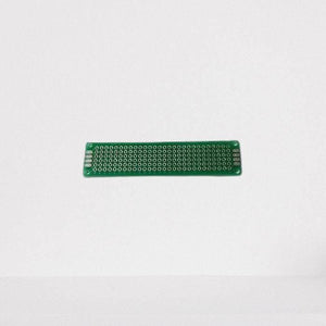 Single Side 2x8cm Dotted Veroboard Printed Circuit PCB Prototype Board - a rectangular green circuit board with a grid of holes and copper pads.
