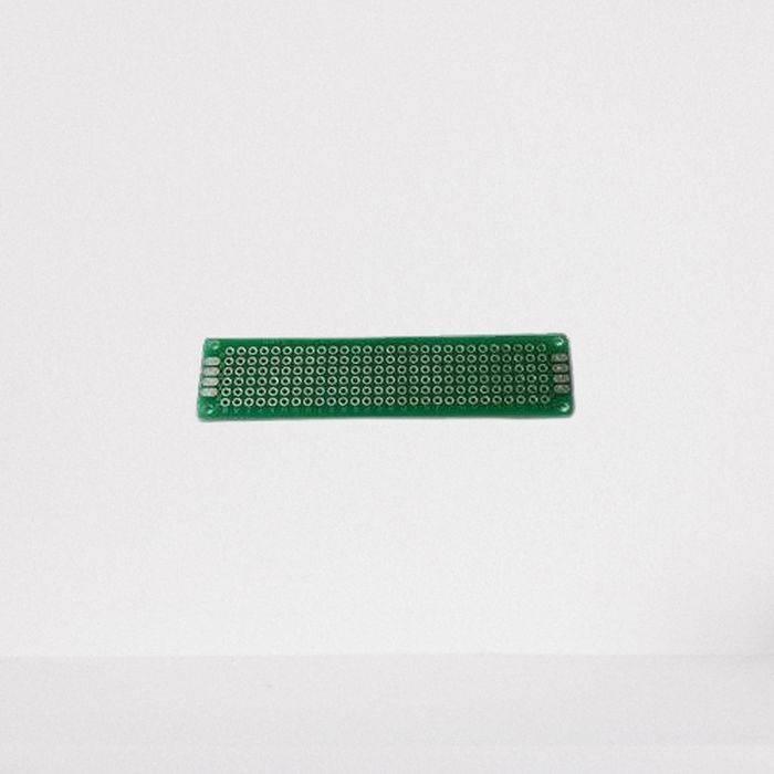 Single Side 2x8cm Dotted Veroboard Printed Circuit PCB Prototype Board - a rectangular green circuit board with a grid of holes and copper pads.