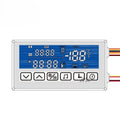 Six Touch switch three color version anti fog Bluetooth horn time display music 5A 60W 12V - rectangular digital control panel with a blue display showing time, date, and temperature.