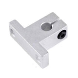 SK8 Sh8a 8mm Linear Rail Shaft Support Xyz Table 3d Printer CNC Mount Rod Holder - a silver-colored metal mount with a cylindrical opening, a tightening screw, and two mounting holes.
