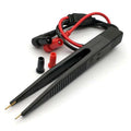 SMD LCR Test probe SMT Test Meter multimeter Probs probes leads - a black tweezer-style multimeter lead with red and black cables, two gold-plated tips, and two separate protective caps.
