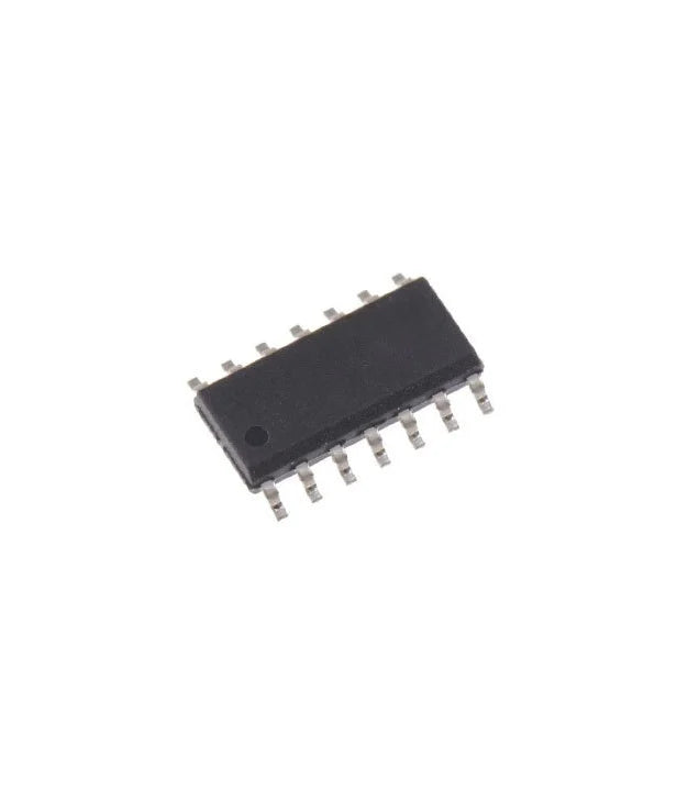 SMD SN74HC125 Quad 3-State Bus Buffer IC SOP-14 (74HC125 Tri-State) - a black, rectangular 14-pin surface-mount electronic component with a small circular orientation mark.