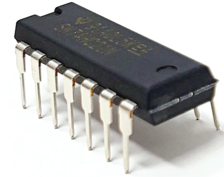 SN74HC21N 74HC21 Dual 4-input Positive-and Gates Breadboard-friendly IC DIP-14 - a black 14-pin dual in-line package integrated circuit with silver metal leads, shown from an angled perspective against a white background.