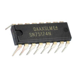SN75174N DIP-16 SN75174 DIP16 Quadruple Differential Line Driver IC - a black rectangular electronic component with sixteen metal pins extending from the sides and white text printed on the top.
