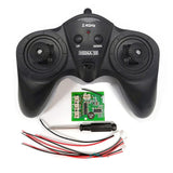 SNRM92 (C version) 1.2A low-power remote control kit 6-channel 2.4G - a black 2.4GHz controller with two joysticks, a circuit board, a screwdriver, and several wire cables.