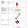 Soar STEM school AY 2024-25 Component list for Grade 6 - a table listing quantities of LEDs, resistors, jumper wires, switches, and a DC motor.