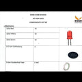 SOAR STEM School AY 2024-25 Component List KG Grade Paper Circuit Bundle - a printed table of electronic parts with red LED, battery, and tape icons.