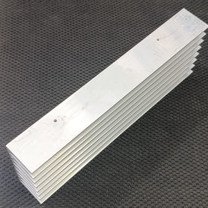 Solar Inverter Heat Sink 8 inch for 8 IGBT - a long, silver-coloured aluminum heat sink with multiple parallel cooling fins and two small drill holes.