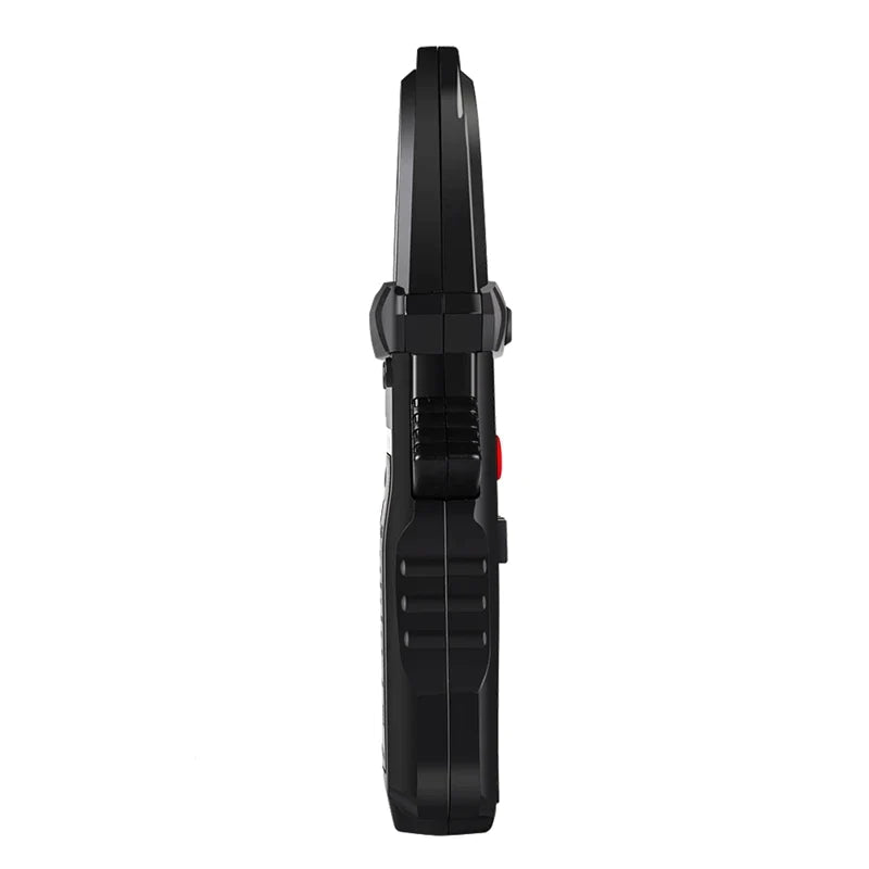 Solar Meter WinAPEX 8204 Digital Clamp Meter AC Ampare DC Ampare Meter Clamp meter - a side-view of the black handheld device showing its clamp jaw, a red trigger button, and textured grip handle.