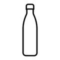 Solder flux liquids 1 liter - shown as a simple black and white line drawing of a tall, narrow bottle with a cap.