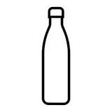 Solder flux liquids 1 liter - shown as a simple black and white line drawing of a tall, narrow bottle with a cap.