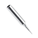 soldering iron bit 900M-T-I straight hakko Tip - a silver-colored, cylindrical metal soldering iron tip with a tapered, pointed end.