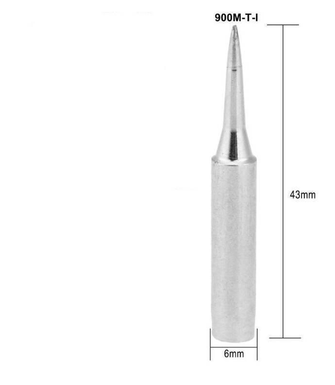 Soldering Iron Bit Kd-m-i - shown in a dimension diagram with a 43mm total length and 6mm base diameter, labeled as model 900M-T-I.