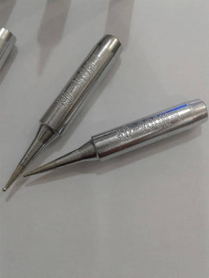 Soldering Iron Bit Kd-m-i - two identical silver-colored, pointed metal soldering iron tips placed diagonally on a white surface.