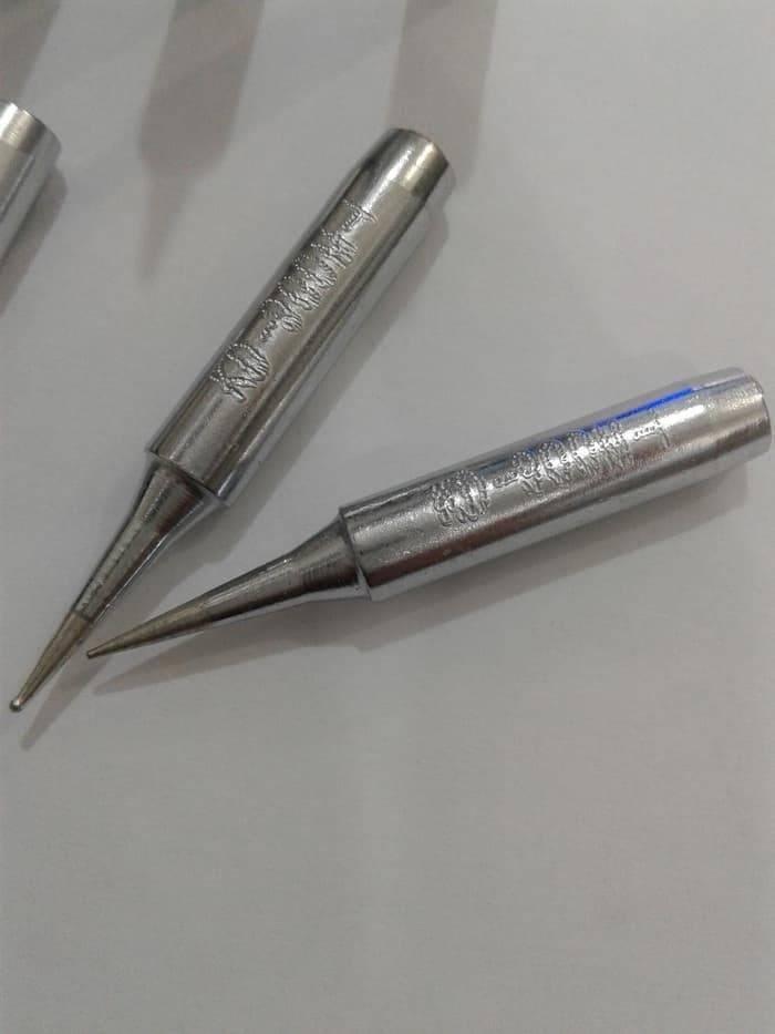 Soldering Iron Bit Kd-m-i - two identical silver-colored, pointed metal soldering iron tips placed diagonally on a white surface.