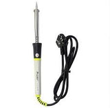 Soldering Iron Pro’skit 8PK-S120N-60 Externally heated lead-free - a white and yellow handheld tool with a metal tip and a black power cord with a three-pin plug.