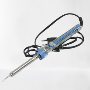 Soldering Iron Rod Vihan 905 60W - a clear plastic handle with a blue accent, a temperature adjustment dial, and an attached power cord.
