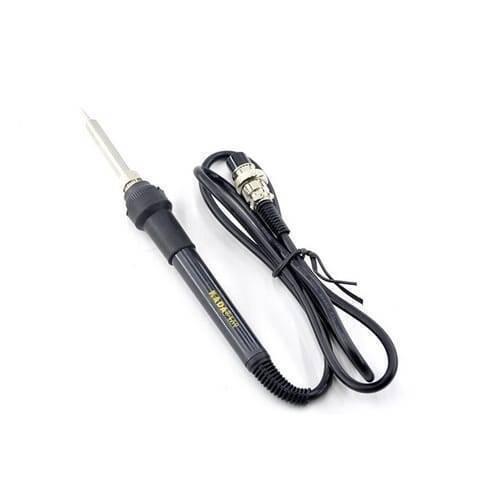 Soldering Iron Station Adjustable Temperature ESD Safe Kada 936 - a black soldering iron handle with a metal tip and a cord with a metal connector.
