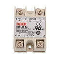 Solid State Relay Module Fotek Ssr 40 Da - a beige rectangular industrial component with four screw terminals and printed technical specifications.