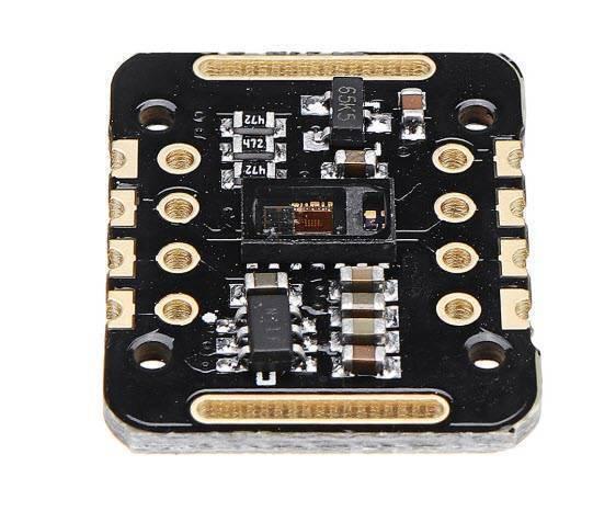 SPO2 MAX30102 Blood Oxygen Concentration Sensor PPG Sensor - a black square circuit board with a central sensor component, gold-plated edge connectors, and pins.