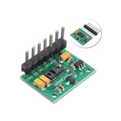 SPO2 Pulse Oximeter Heart Rate Sensor Module MAX30100 Ppg Sensor - a green circuit board with a six-pin header and an inset showing the sensor from another angle.